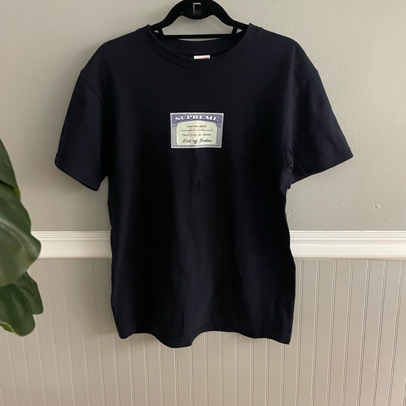 Supreme Men's Social Security Logo Navy Blue T-Shirt - Picture 2 of 9